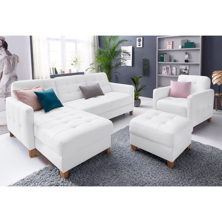 exxpo - sofa fashion Ecksofa Elio, kompakt, bequem & zeitloses Design, Breite 217cm, L-Form, wahlweise mit Bettfunktion – Bild 1