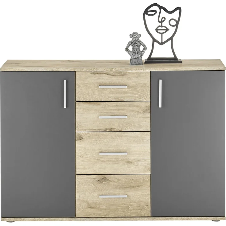 Kommode >BC 1040< in Grau matt - 120x84x35 (BxHxT) – Bild 2