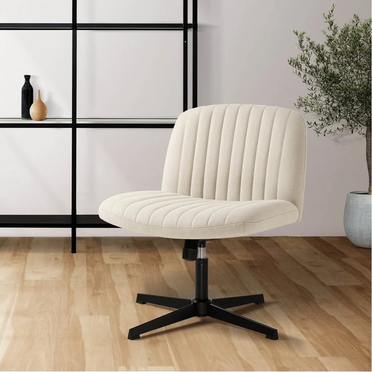 Intimate WM Heart Bürostuhl Ohne Armlehnen, Ergonomischer Schreibtischstuhl (Lesesessel mit 10cm dickem Sitzkissen), Drehstuhl Ohne Rollen, Höhenverstellbar Stuhl – Bild 3
