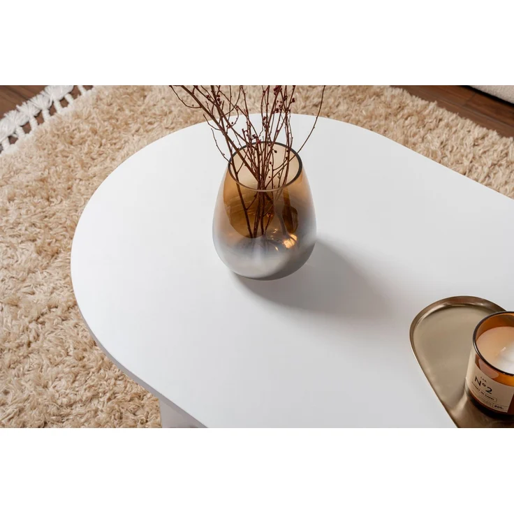 Hanah Home Stylish White Coffee Table, 119 x 60 x 39.8 cm | 100% Melamine Coated Particle Board, 18 mm Thick | Modern Design for Living Room & Lounge – Bild 5