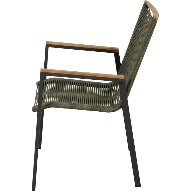 Gardissimo HELENA 6x Alu Stapelsessel mit Rope Bespannung & Teak-Armlehnen – Bild 7