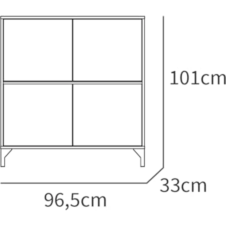 Muebles Pitarch | Eingangsschuhkipper mit Beinen, 4 Türen, Weiß und Eiche Cambrian, 20 Paar große Schuhe, 96,5x101x33 cm, Modern, Industrial, Modell Tokio – Bild 3