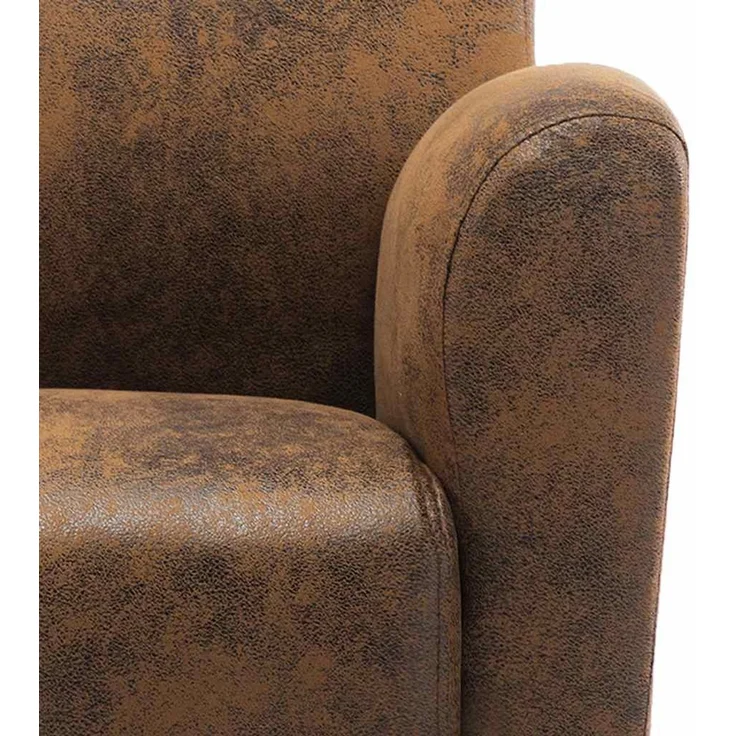 Sofasessel Relaxsessel Braun 70x69x72 cm Wildlederimitat – Bild 7