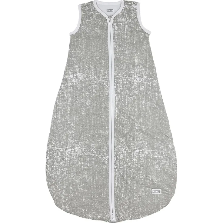 MEYCO Baby Fine Lines Schlafsack gefüttert (aus 100% Baumwolle, mit Rundum-Reißverschluss, hautfreundlich, Faltenresistent, perfekte Passform, Größe: 110), Grau