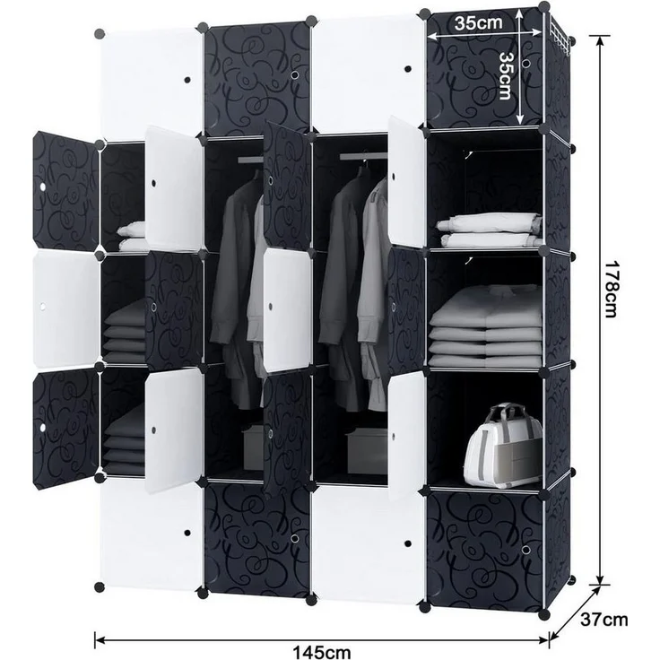 FIVMEN Kleiderschrank DIY Regalsystem Platzsparendes Steckregalsystem – Bild 1