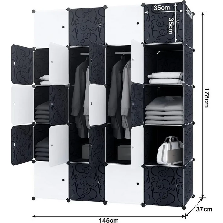 FIVMEN Kleiderschrank DIY Regalsystem Platzsparendes Steckregalsystem