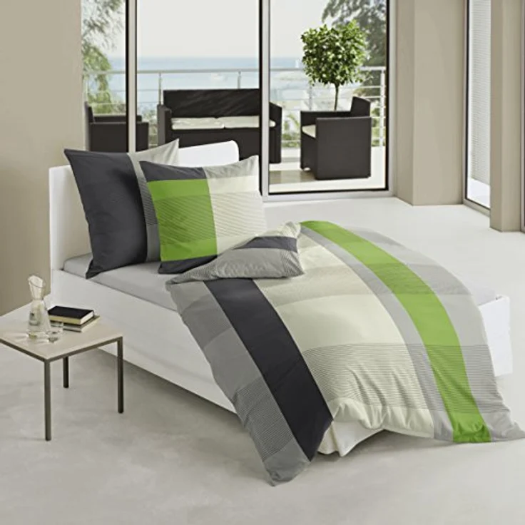 Bierbaum Bettwäsche 4643_06, Satin Basic, Designed in Germany, 155x220 cm, silber – Bild 3