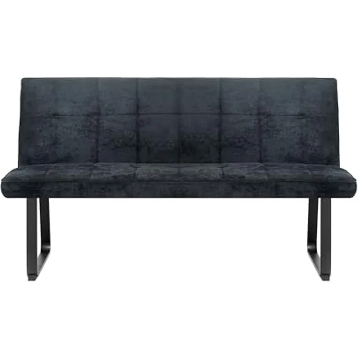 byLIVING Bank Talea / Moderne Sitzbank mit einem Webstoff-Bezug in hellgrau / Metall Gestell schwarz pulverbeschichtet / Bank mit Rückenlehne / B 160, H 92, T 59 cm – Bild 7