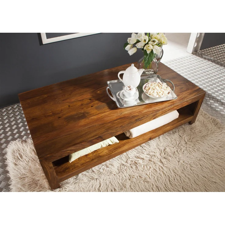 Couchtisch Sheesham 135x70x36 walnuss lackiert DUKE #120 – Bild 4