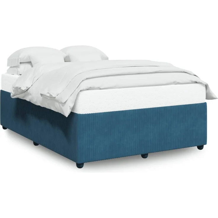 vidaXL Bettgestell Blau 160x200 cm Samt 3285022 – Bild 2
