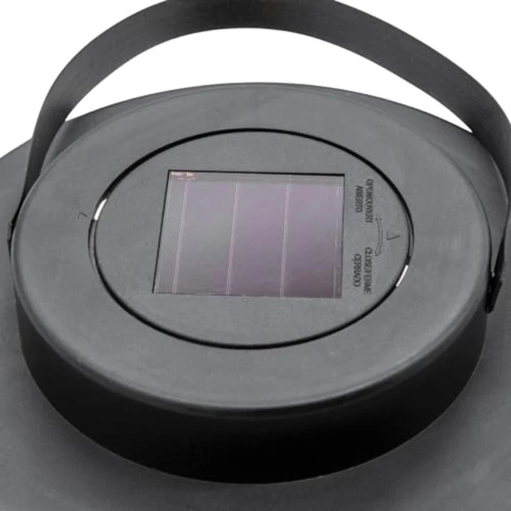 Spetebo LED Solarleuchte rund mit LED Kerze 23 x 18 cm, solarbetrieben, LED fest integriert, warm weiß, zum Aufhängen oder Hinstellen – Bild 5