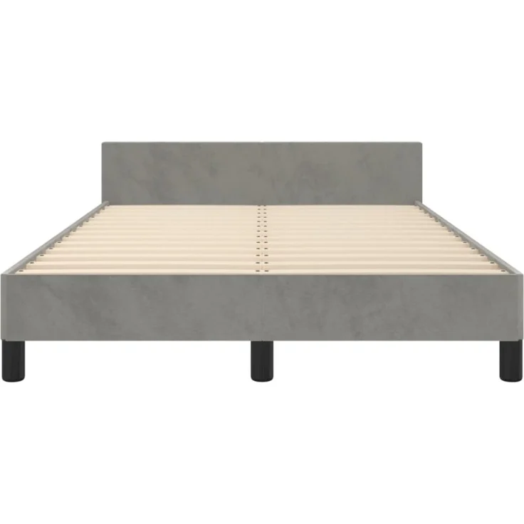 vidaXL Bettgestell ohne Matratze Hellgrau 120x190 cm Samt 379547 – Bild 5