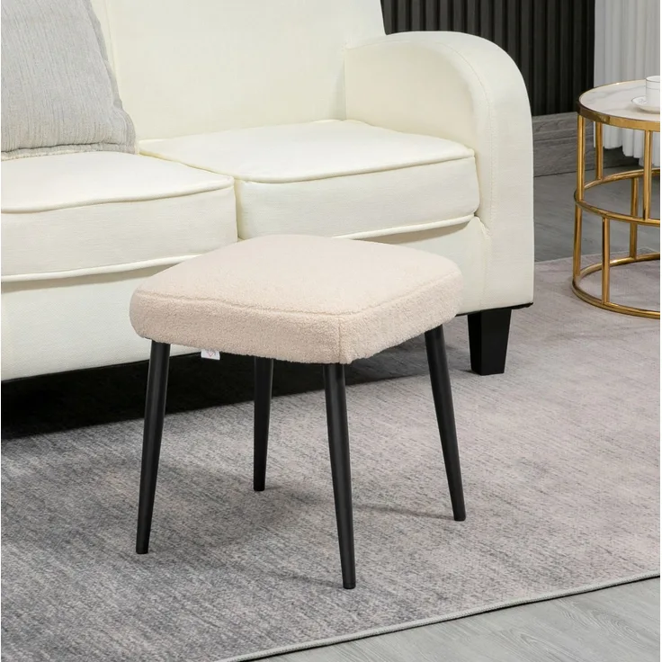 DESVIAE Hocker mit Polsterung 42x47x42 cm Polyester Beige