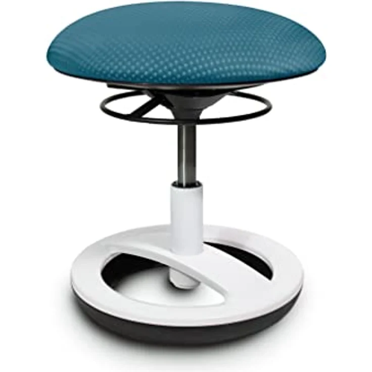 TOPSTAR Sitzhocker Sitness Bobby für Kinder, Standfußring Alu weiß lackiert, Stoff, Petrolblau SU83CR5 – Bild 6