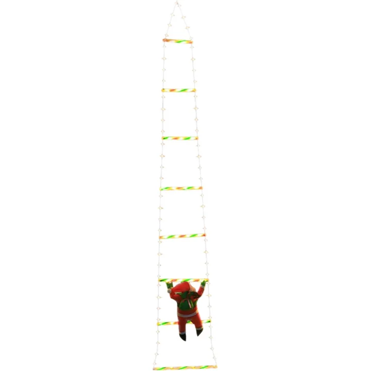ABC Weihnachts-Lichterleiter mit Weihnachtsmann, 3 m, trapezförmige Lichterkette – Bild 4