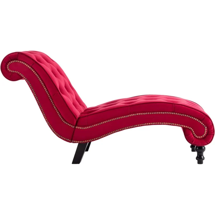 vidaXL Chaiselongue Rot Samt 248613 – Bild 4