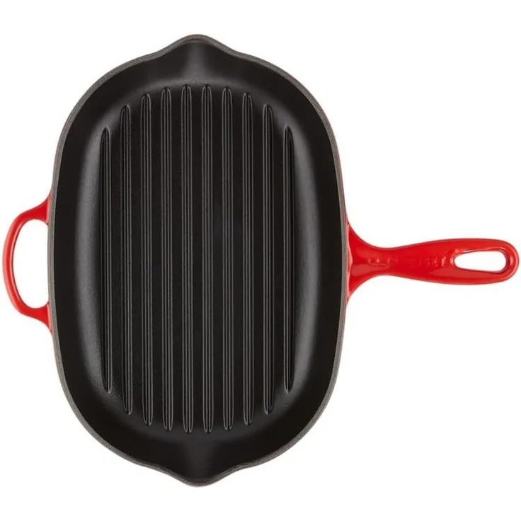 Le Creuset Grillpfanne oval Signature 32 cm Kirschrot - 29 bis 32 cm - Rot – Bild 3
