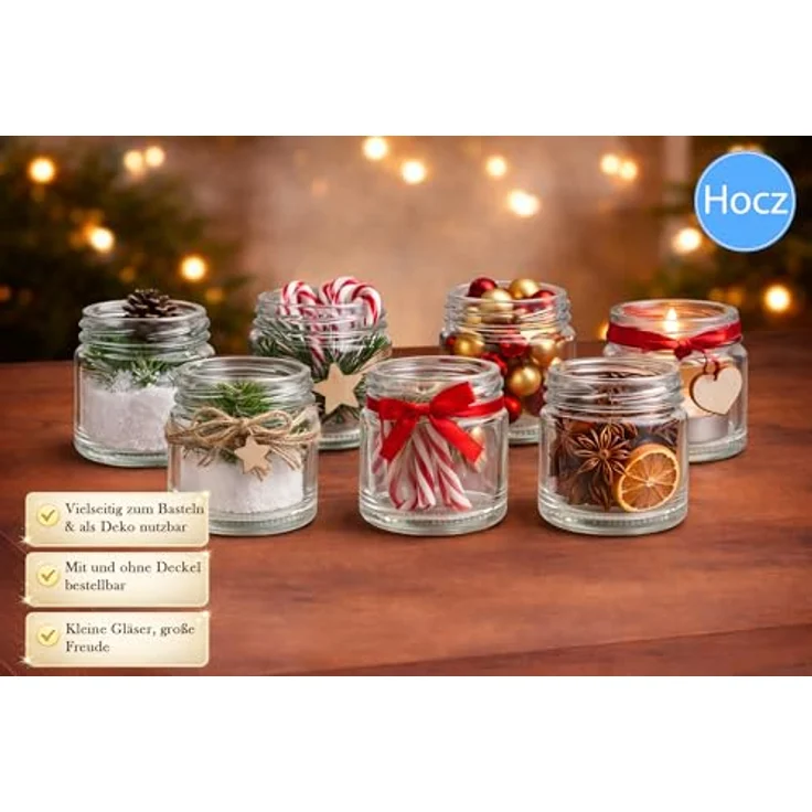 hocz 12x Mini Marmeladengläser 37 ml | mit Deckel Gold TO 43 | kleine Einmachgläser mit Schraubdeckel zum befüllen | Schraubgläser, Sturzgläser Set | leere Gläser für Marmelade | 12 Stück – Bild 7