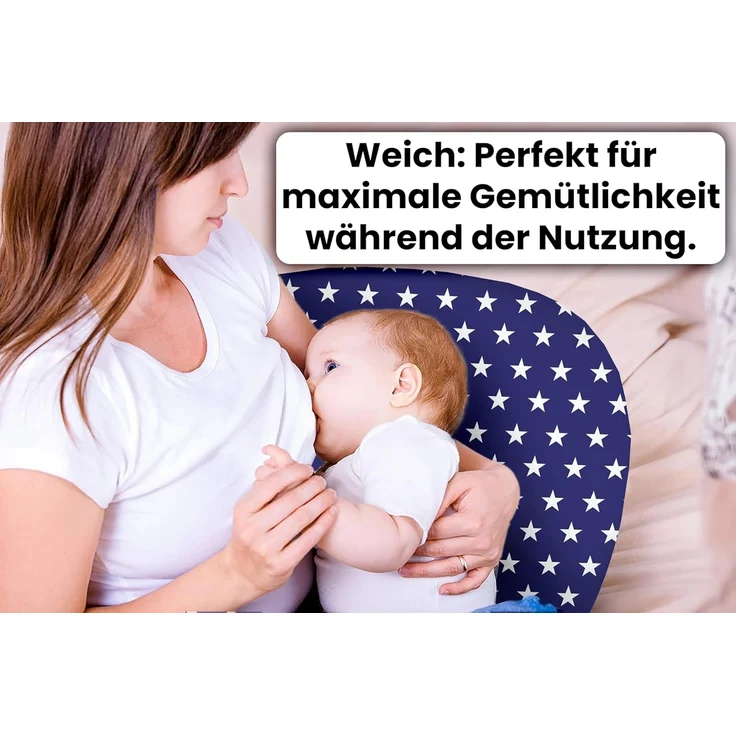 Amilian Stillkissen Lagerungskissen - Seitenschläferkissen - Stillkissen klein, Schwangerschaftskissen zum Schlafen, pregnancy pillow mit Füllung (60x42 cm), für Mütter und Babys – Bild 7