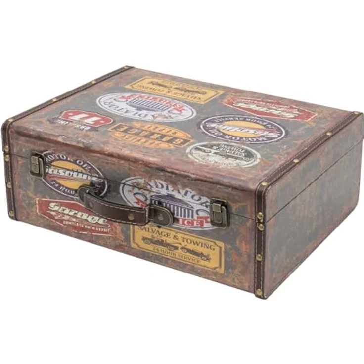 HMF Aufbewahrungsbox Handgefertigter Vintage Koffer aus Holz, Deko Koffer (versch. Größen), Geschenkkoffer im Garagen Design – Bild 2