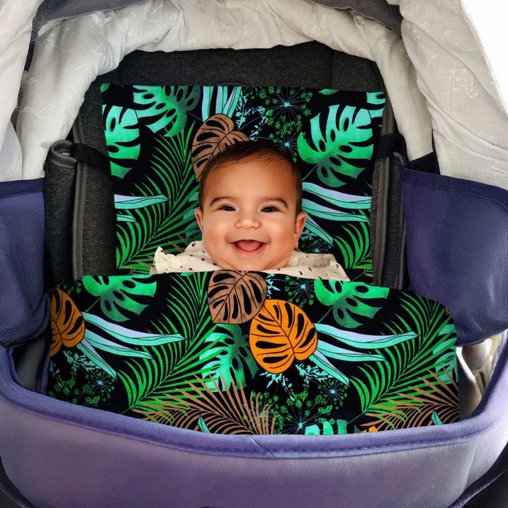 Amilian Babybettwäsche Kinderwagenset - 2tlg. Kinderbettwäsche - 80x80 cm + 35x40 cm, 100% Baumwolle, 2 teilig, Bettwäscheset für Kinderwagen, Wiege, Babybett - Baby Bettwäsche – Bild 3