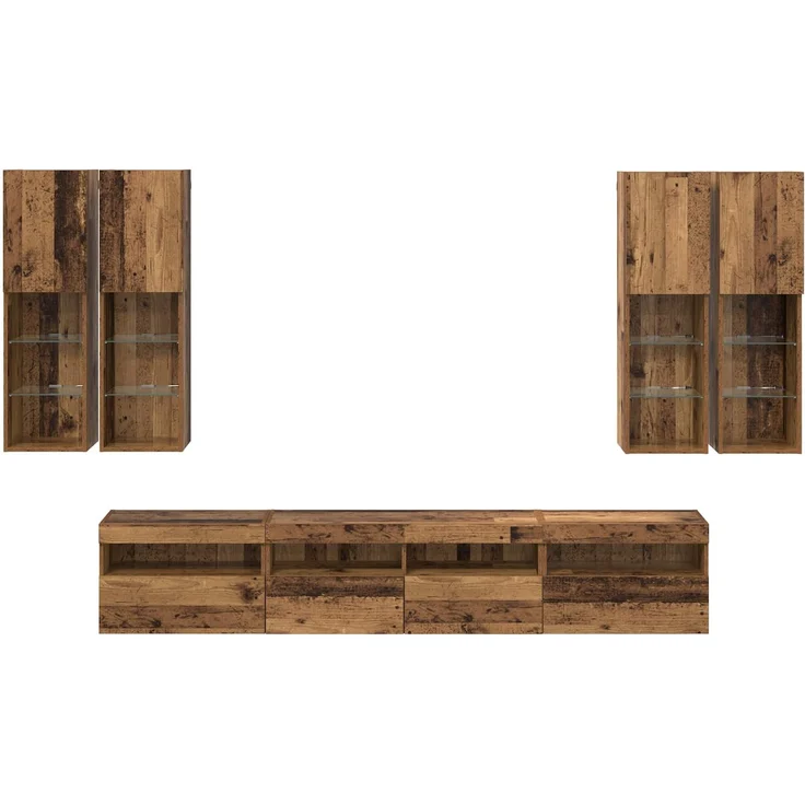 vidaXL TV-Wandschrank-Set mit LED-Lichtern 7 stk. 100 x 30 x 40 cm 3402794 – Bild 10