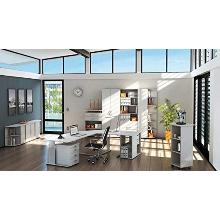 Geramöbel Schreibtisch Flex S-617102-LS 120x80x68-82cm lichtgrau/silbe – Bild 2