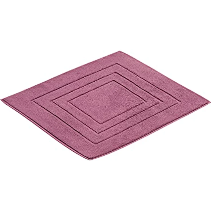 Vossen Badematte Feeling, garngefärbt aus 100% Baumwolle, strapazierfähig und geeignet für Fußbodenheizung, blackberry/Rosegold – Bild 1