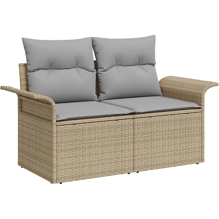 vidaXL Sofa Set 6 stk. 4-Sitzanzahl Beige und Hellgrau 3447089 – Bild 3