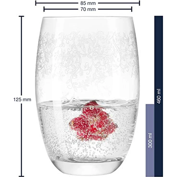 Leonardo Chateau Longdrinkglas 6er Set, Trinkglas, Wasserglas, Edles Glas mit Gravur, 350 ml, 35299 – Bild 4