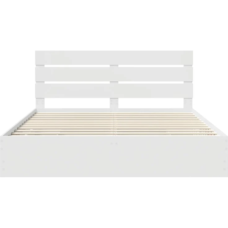 vidaXL Bettrahmen mit Schubladen Weiß 180 x 200 cm Ingenieurs Holz 3411813 – Bild 8