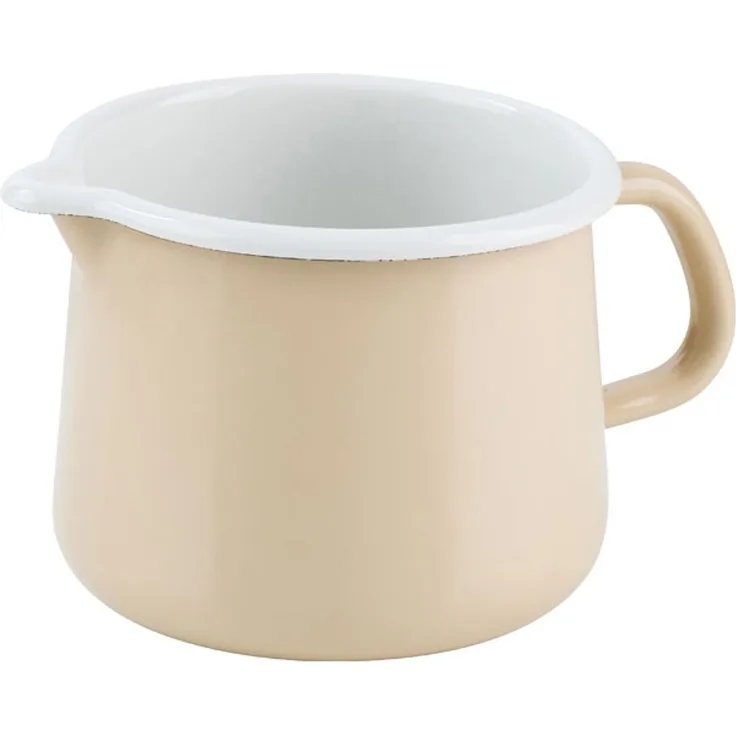 Riess Nouvelle Schnabeltopf Ø12cm 1 Liter Cappuccino Emaille bauchig