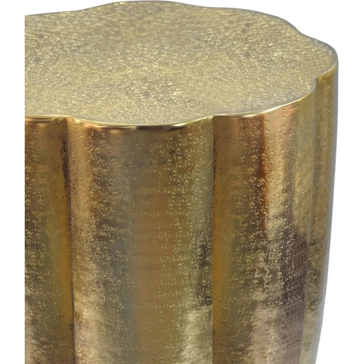 FINEBUY Beistelltisch FB76412 Aluminium Anstelltisch Gold Dekotisch Wohnzimmertisch (Kompakter Tisch für stilvolle Räume), Markante Form mit moderner Ausstrahlung – Bild 4