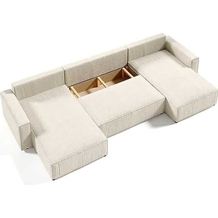 Beautysofa Ecksofa Parys U Lieferung beinhaltet die Einbringung in die Wohnung, mit Schlaffunktion, Bettkasten, u-förmig Ecke, 390 cm Polsterecke XXL, universelle Ottomane – Bild 7