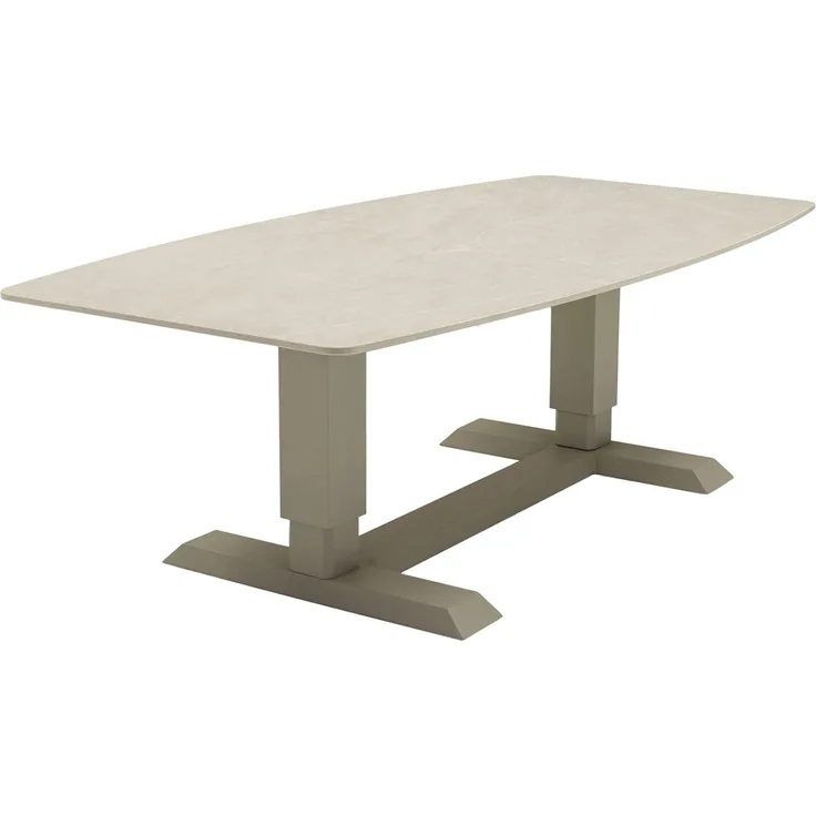 Gartentisch Malte Lifttisch Esstisch 180x90 cm Aluminium/sintered stone Taupe
