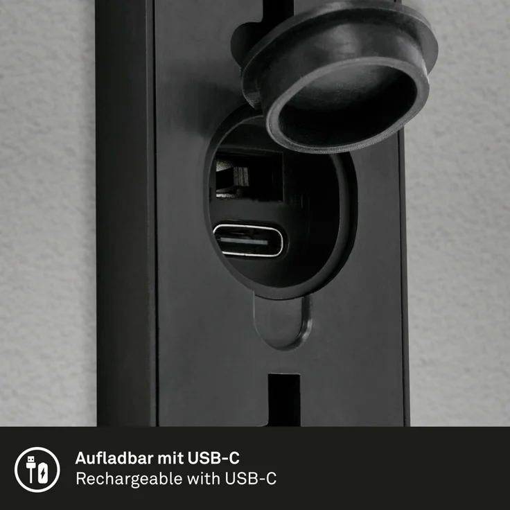 Briloner LED Akku-Außenwandleuchte Lima 6W schwarz Bewegungsmelder warmweiß – Bild 2