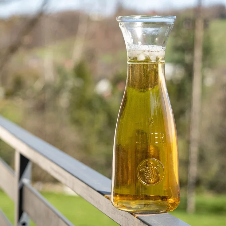 KADAX Glas-Wasserkaraffe, Glaskrug, 1 l, Saft, Wein, Limonade, kalte Getränke – Bild 2