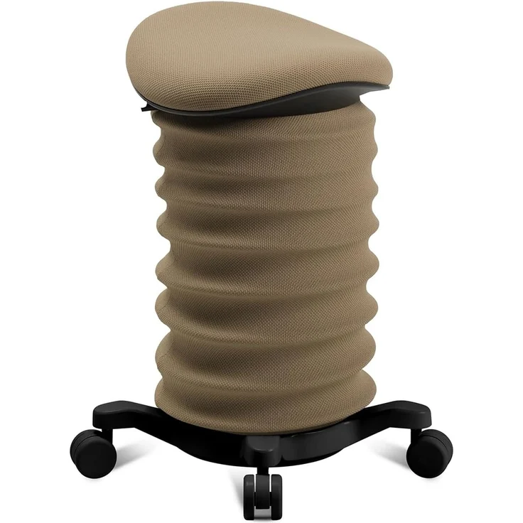 TOPSTAR Sitness 4D mit Rollen - AGR-Zertifiziert Dynamischer Sitzhocker schwarz - braun, ergonomischer Bürohocker - höhenverstellbar - stärkt den Rücken - entlastet die Bandscheiben – Bild 1