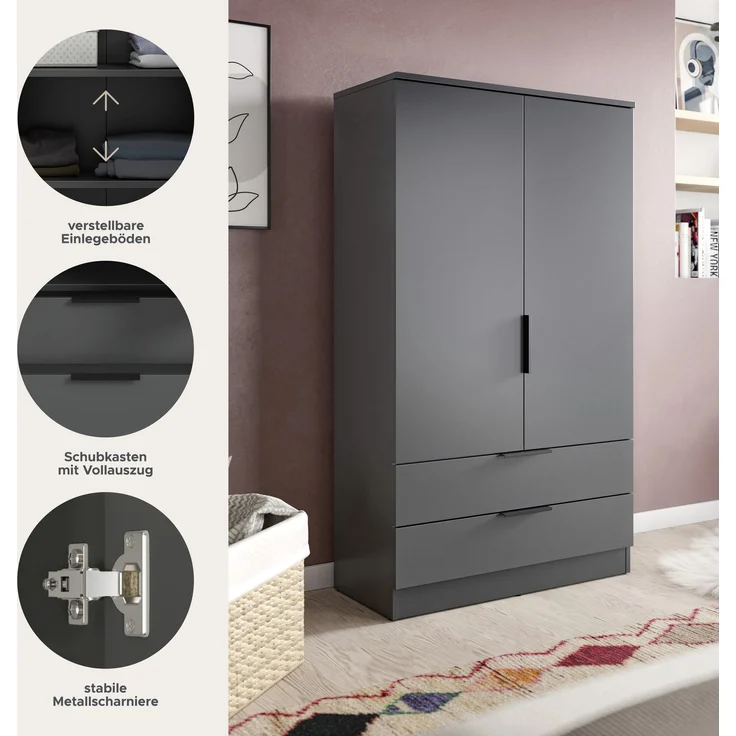 Kopenhagen Wäscheschrank in anthrazit – Bild 6