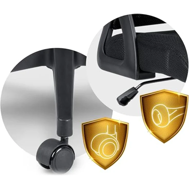 Sofotel Bürostuhl Ergonomisch Schreibtischstuhl Drehstuhl Höhenverstellbar TILT Mechnismus Armlehnen Kopfstütze PU Rollen Mikronetz Todden Schwarz – Bild 10