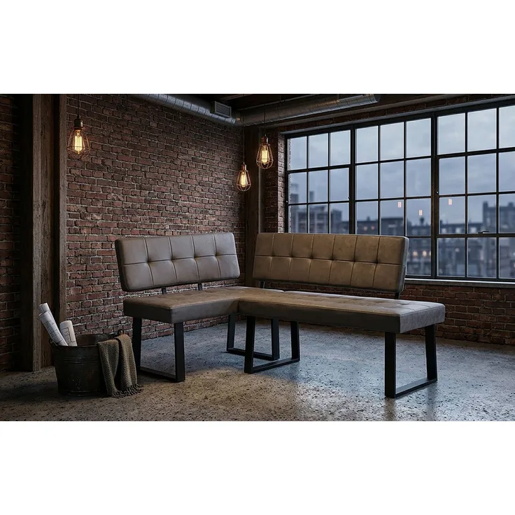 B&D home Eckbank AKA (2-St), beidseitig montierbar, gepolstert, mit Rückenlehne, verschiedene Maße
