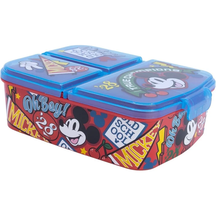 Disney Mickey Mouse Lunchbox Kinder Brotdose mit 3 Fächern Pausenbox – Bild 2