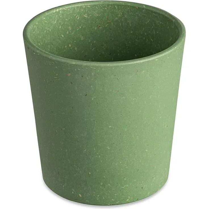 Koziol Becher 4er-Set Connect Cup S, stapelbare Trinkbecher, Kunststoff-Holz-Mix, Nature Leaf Green, 190 ml, 7141703
