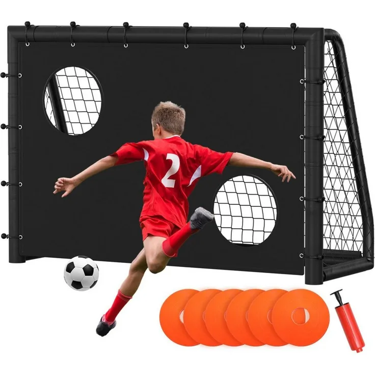 Clanmacy Fußballtor Kinder Fußballtor mit Torwand & Netz 300x200x120cm für Garten & Indoor (1 St)