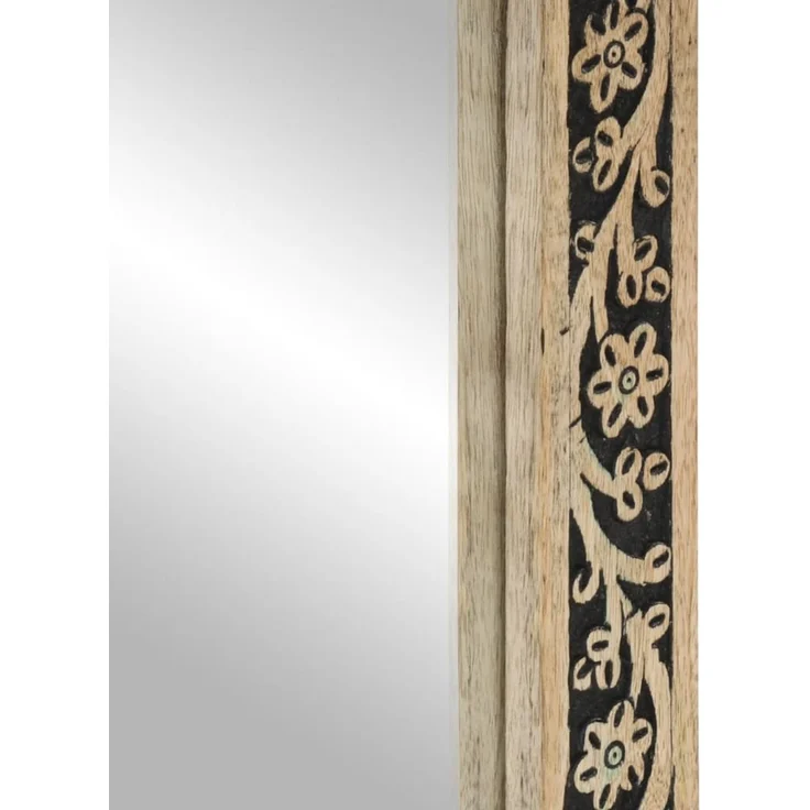 Badspiegel, Badezimmerspiegel 50x70x2,5 cm Massivholz Mango und Glas – Bild 6