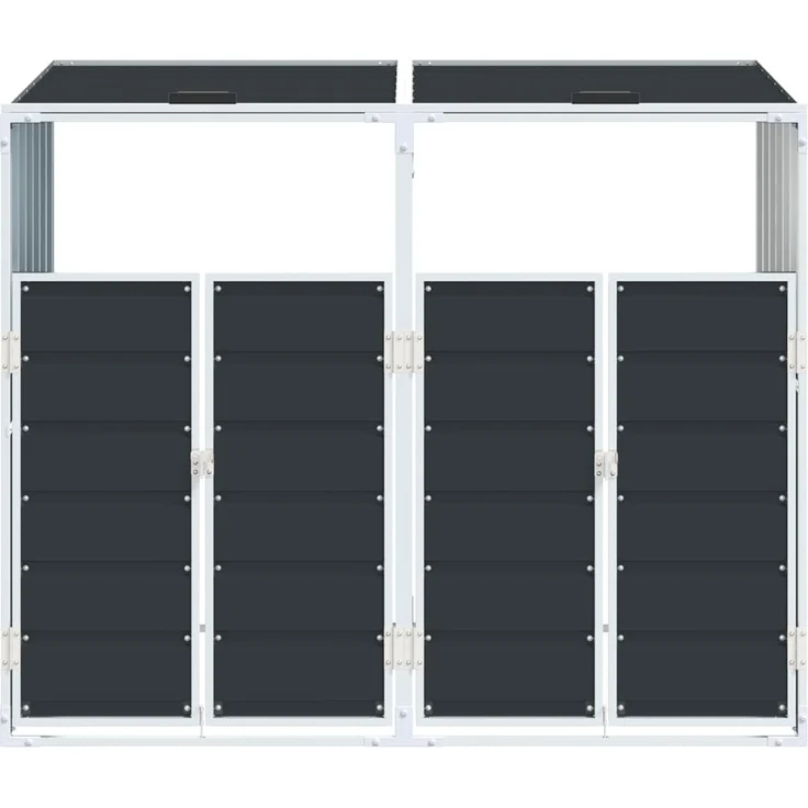 vidaXL Mülltonnenbox für 2 Tonnen Anthrazit 144x81x113 cm Stahl 4006177 – Bild 4