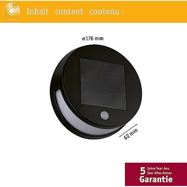 Paulmann No. 94265 Outdoor Solar Wandleuchte Helena mit Sensor 3000K IP44 – Bild 4