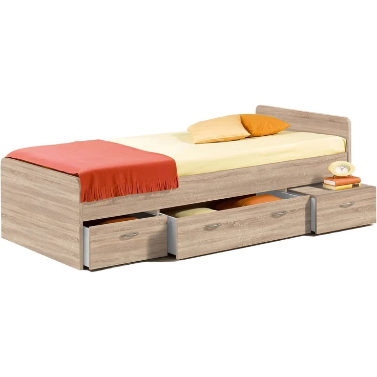 Stella Trading Boro Bett 90x200 cm, Eiche Sonoma – Bild 1