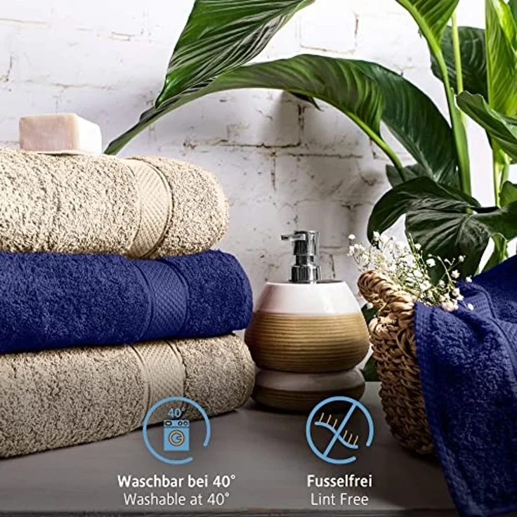 Komfortec Handtuch Set aus 100% Baumwolle, 4 Handtücher 50x100 cm und 4 Badetücher 70x140 cm, Frottee (Packung, 8-St), Duschtücher & Badehandtuch, Weich, Towel, Groß – Bild 3