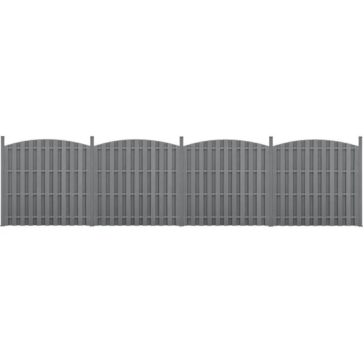 WPC Gartenzaun mit Rundbogen (165-185)x747 cm Grau [neu. holz] – Bild 2